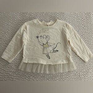 Toddler Ballerina Mouse Tulle Peplum Top